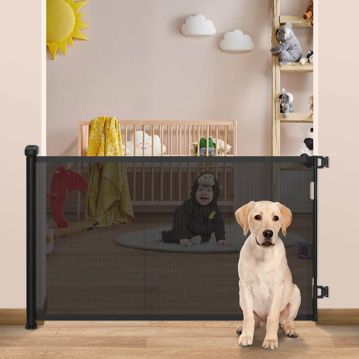 Pet Retractable Gates GH724 55 / Black