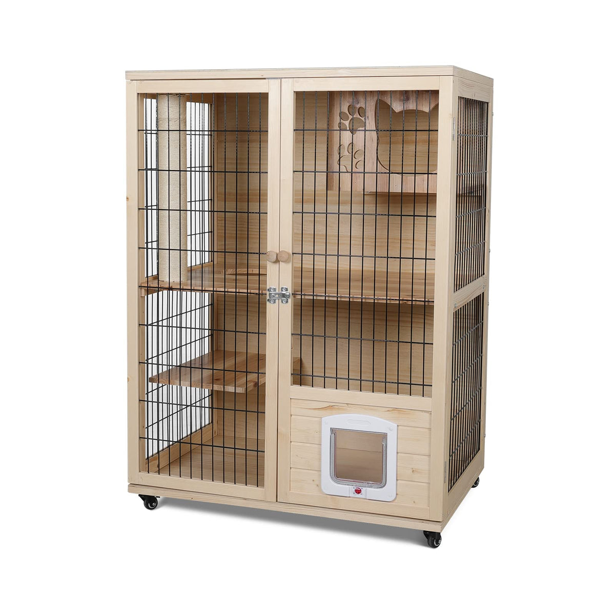 Wooden Cat House with Scratching Post PF005/006 Large