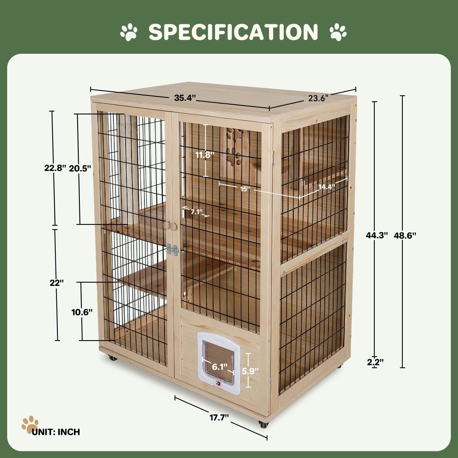 Wooden Cat House with Scratching Post PF005/006 Large,Medium