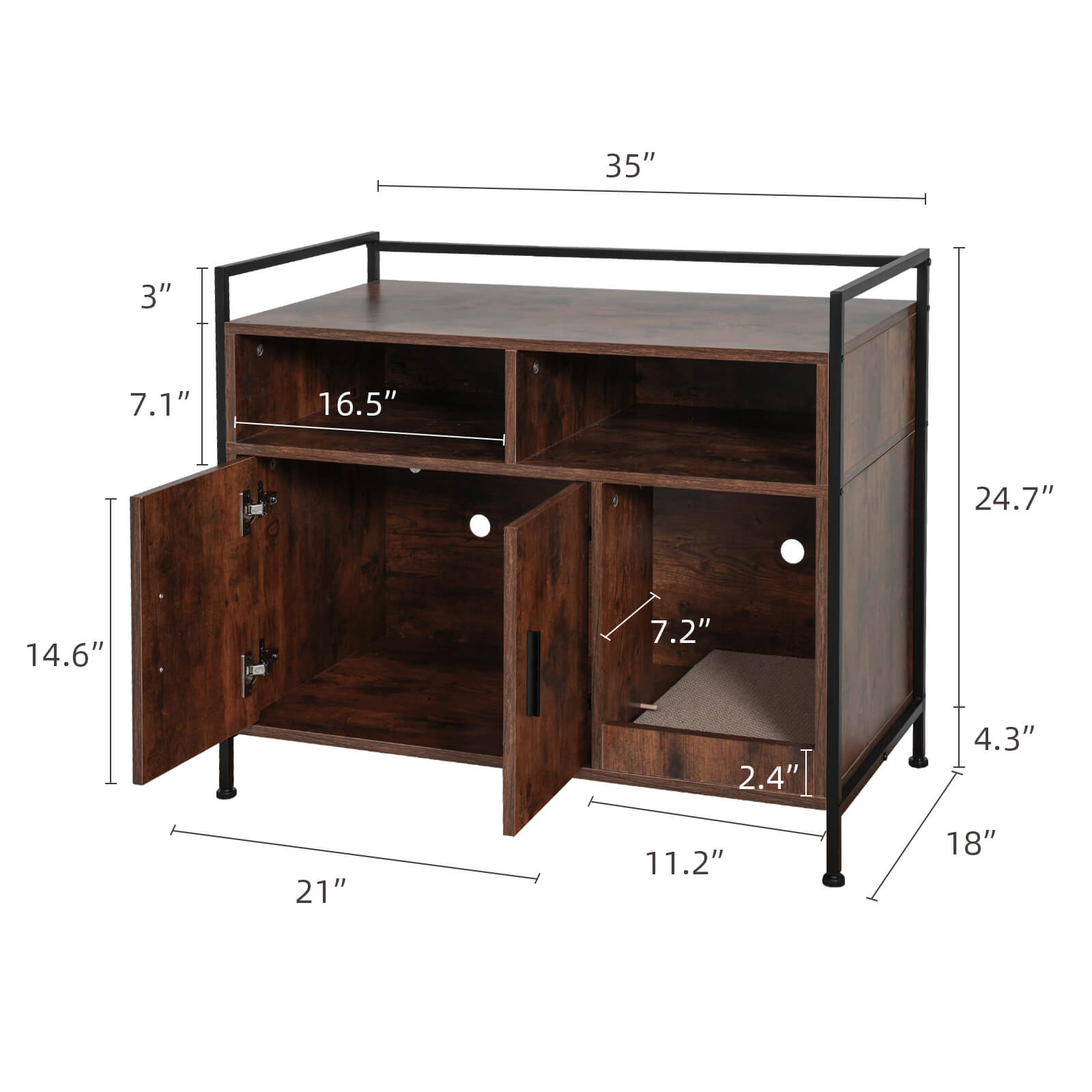 Cat Litter Box Furniture Hidden HW1193-Cat Litter Box Furniture