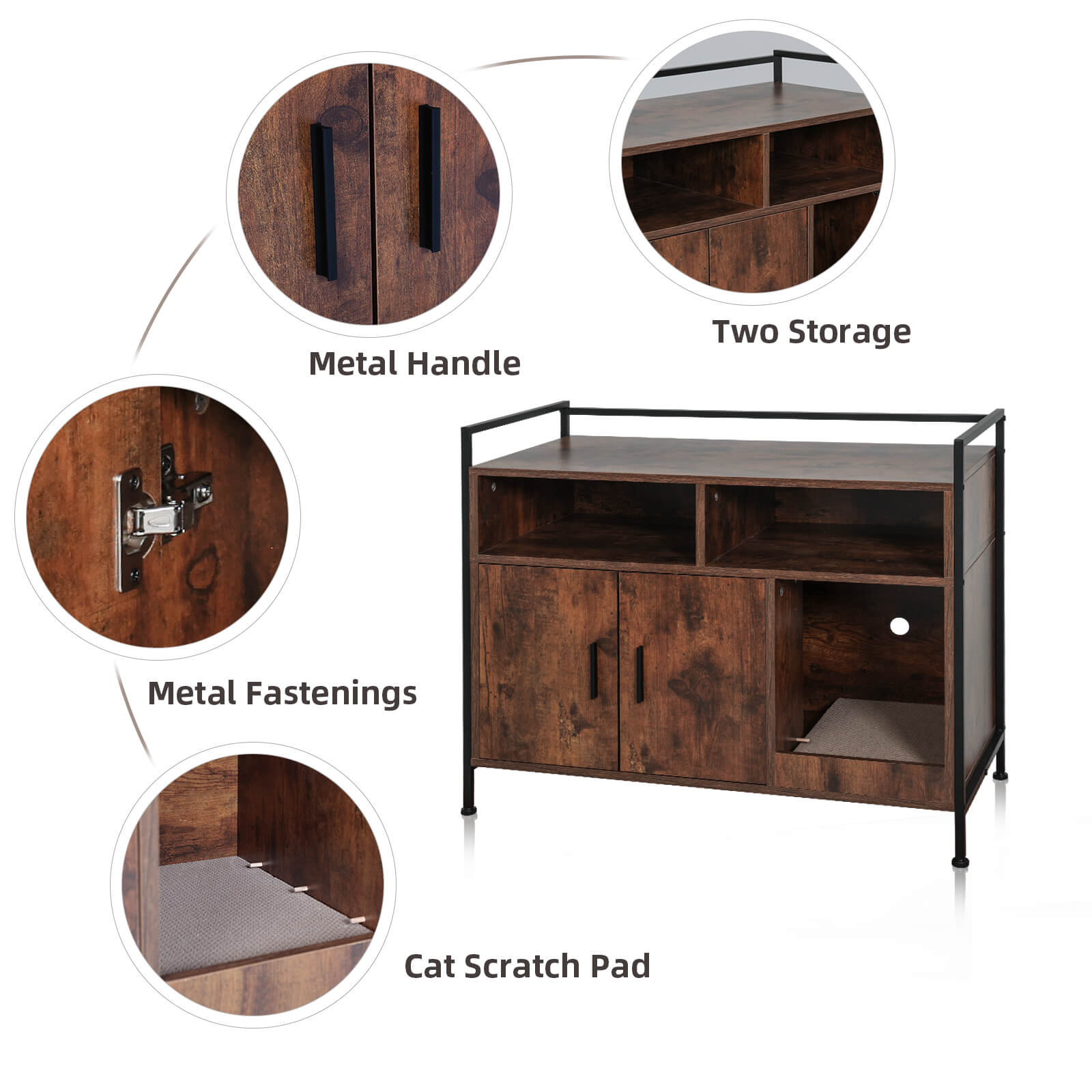 Cat Litter Box Furniture Hidden HW1193-Cat Litter Box Furniture