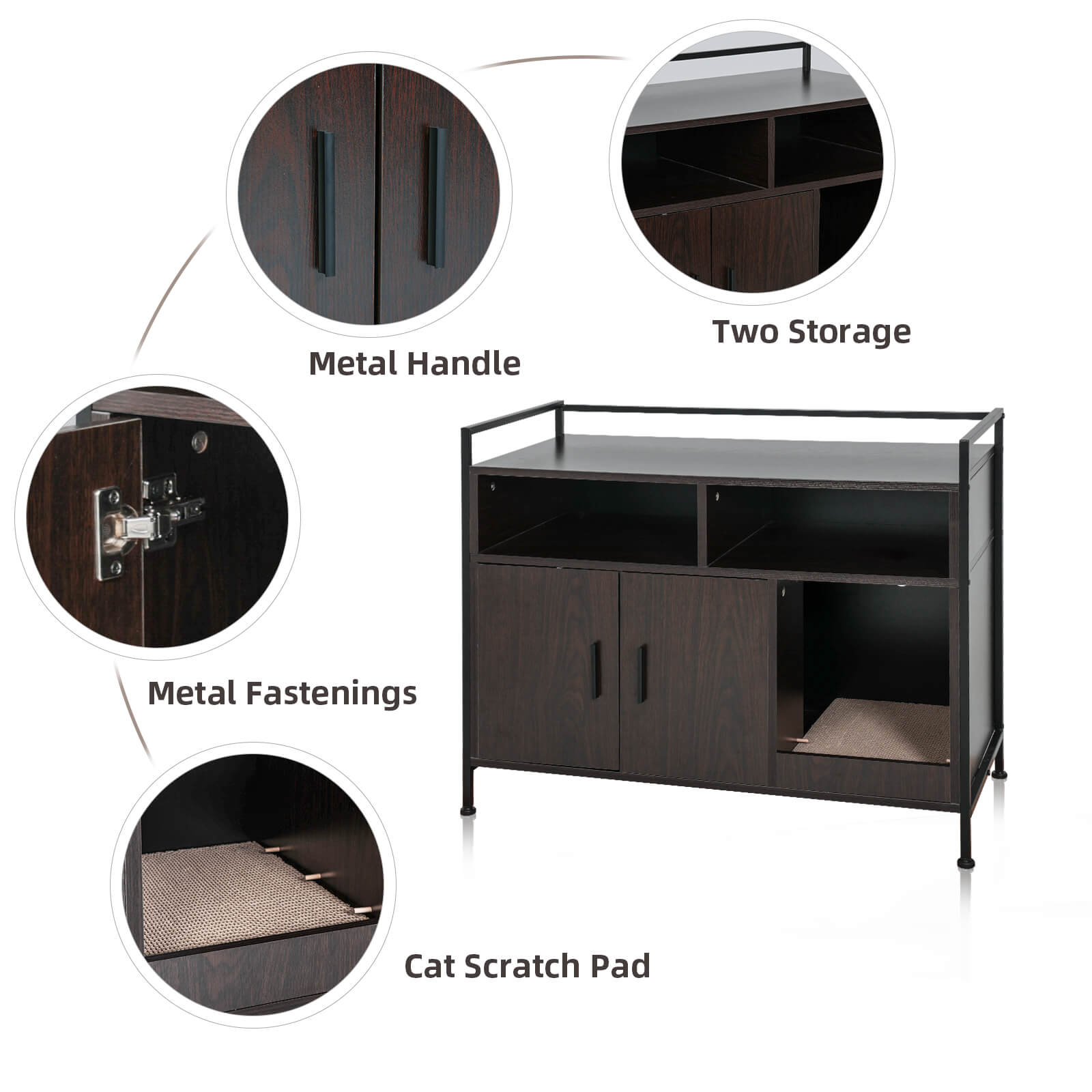 Cat Litter Box Furniture Hidden HW1193-Cat Litter Box Furniture