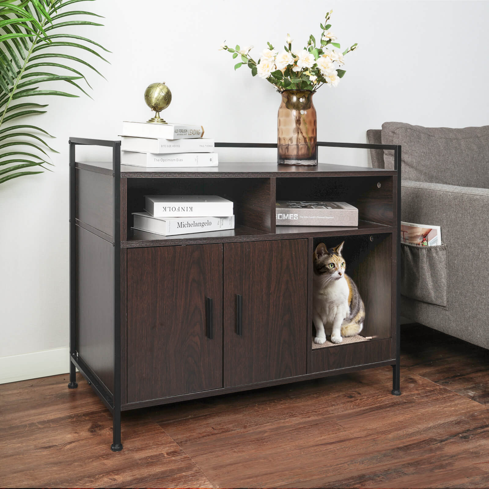 Cat Litter Box Furniture Hidden HW1193 Cat Litter Box Furniture 