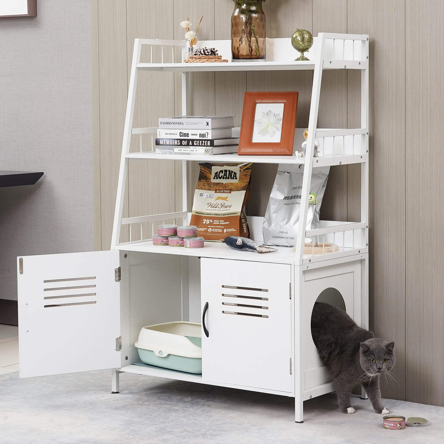 Hidden Cat Litter Box Storage Shelf PF004-