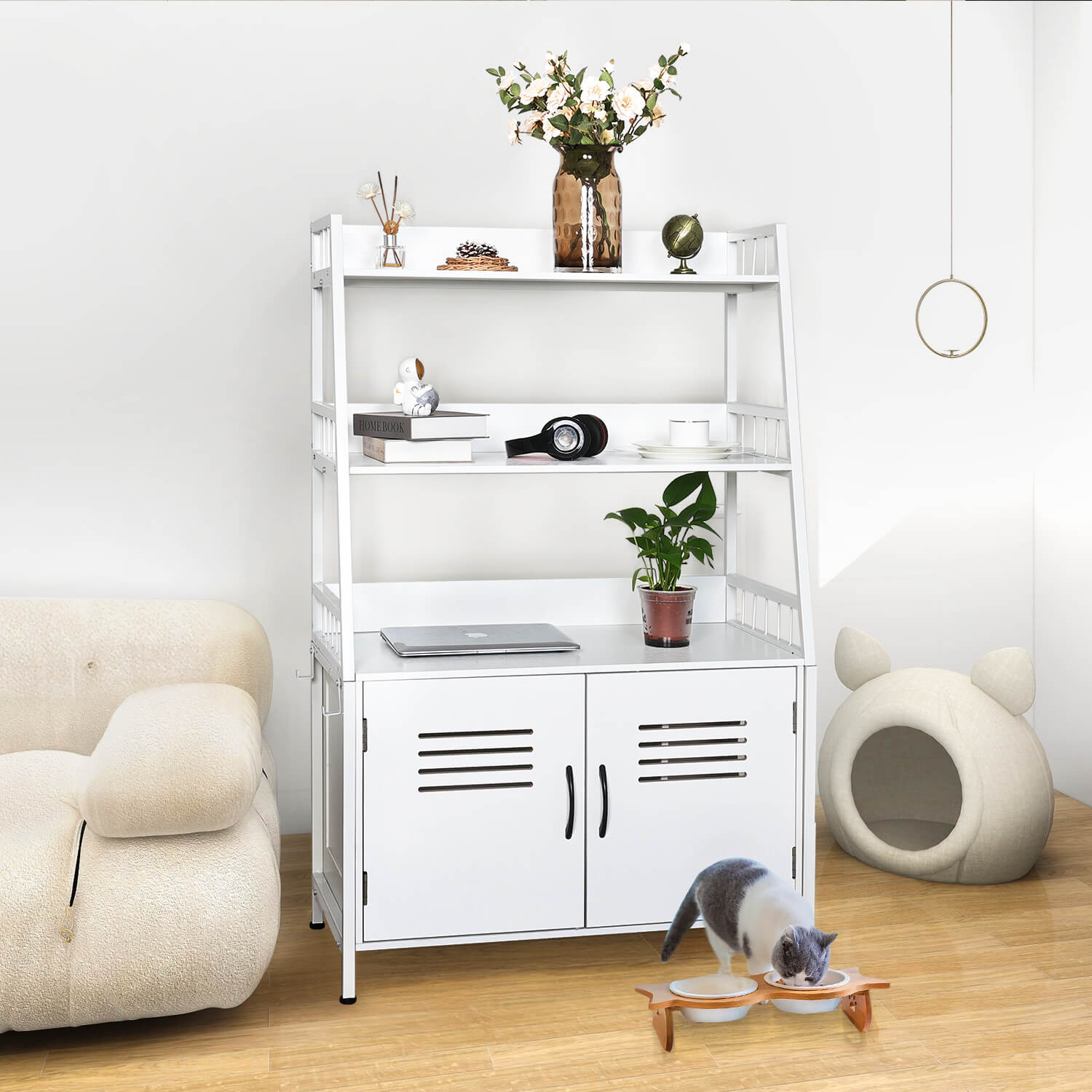 Hidden Cat Litter Box Storage Shelf PF004-
