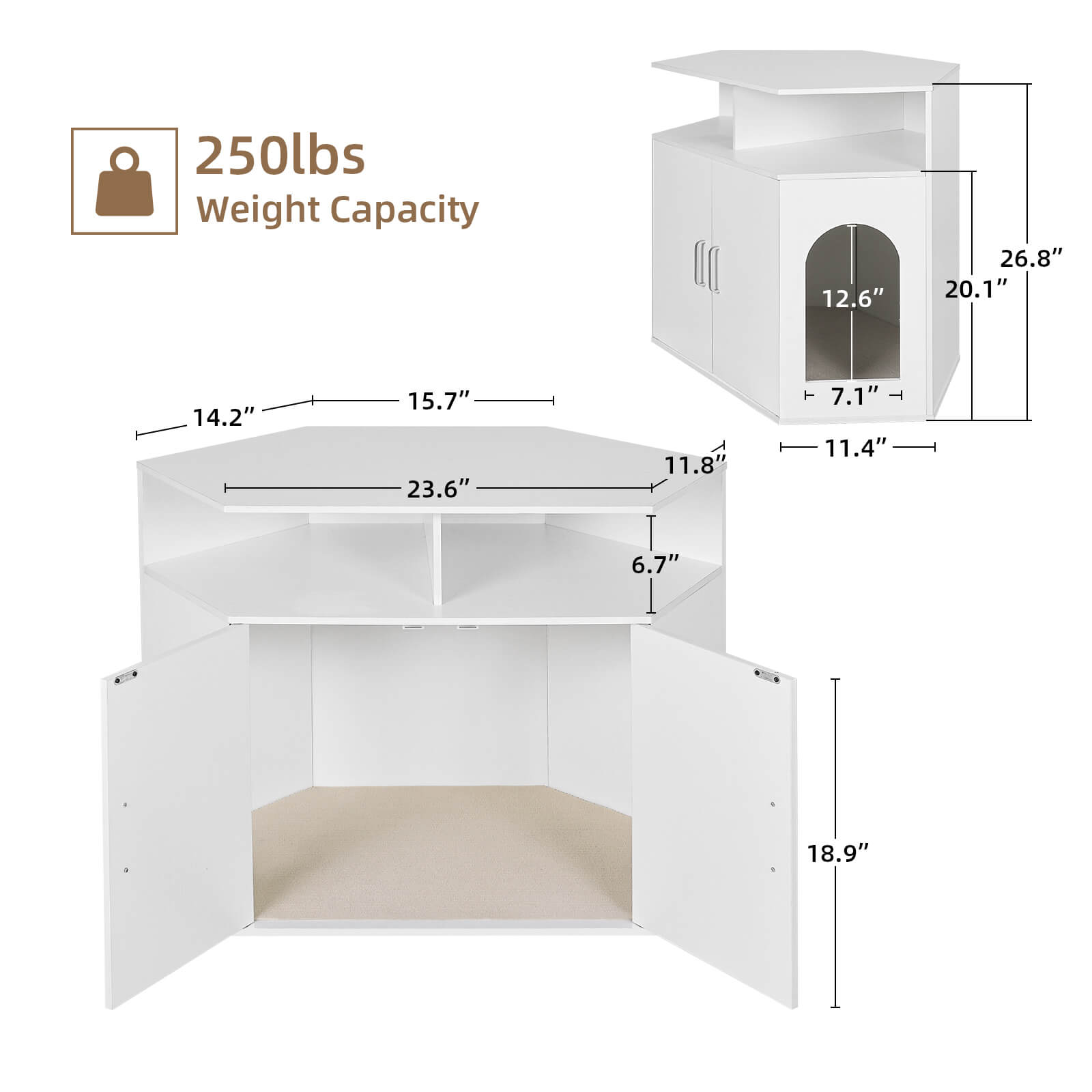 Corner Litter Box Enclosure PF003-
